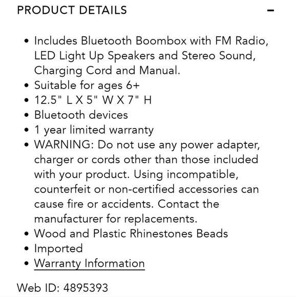 Wireless Express Bling Edition Bluetooth Boombox w/FM Radio & LED Speakers - Picture 3 of 6